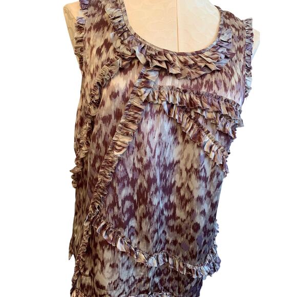 12 J.Crew Lavender Watercolor Evie Silk Tank Sleeveless Style#19697 Women's - Picture 3 of 7